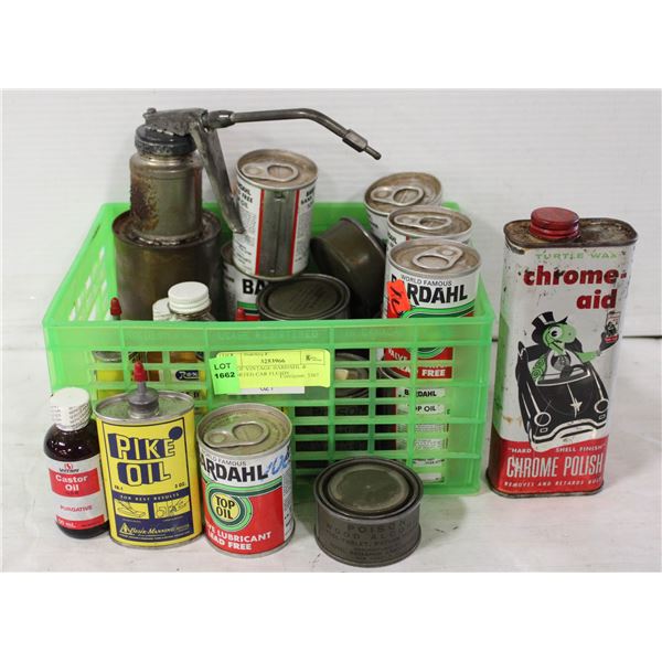 LOT OF VINTAGE BARDAHL & ASSORTED CAR FLUIDS