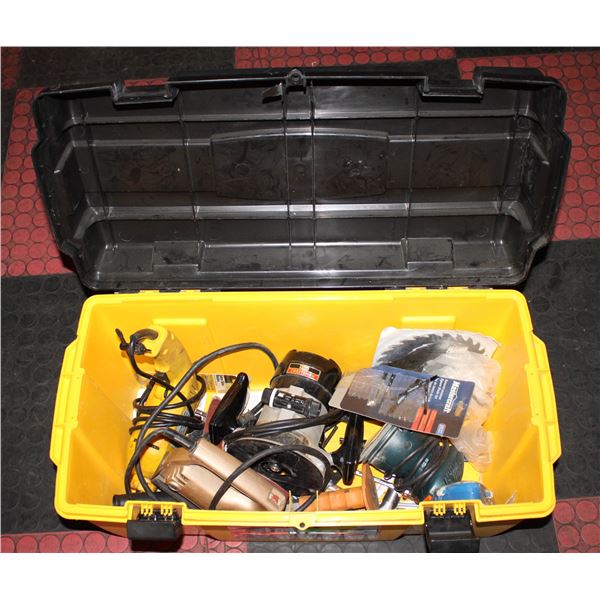 TOOLBOX OF ROTORS, SAWS, DRILLS, & BLADES