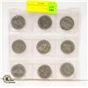 Image 1 : NINE CANADIAN DOLLAR COINS