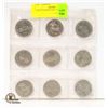 Image 1 : NINE CANADIAN DOLLAR COINS
