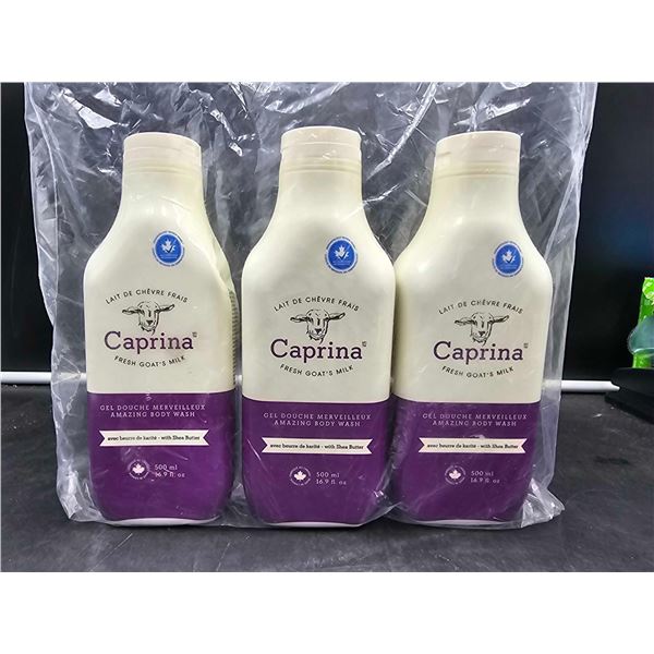 Caprina Fresh Goat's Milk Body Wash with Shea Butter (3 x 500ml)