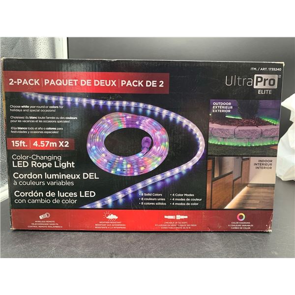 Ultra Pro Elite 2pk 15ft Color-Changing LED Rope Light