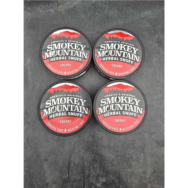 Smokey Mountain Herbal Snuff-Cherry Tobacco & Nicotine Free (4ct)