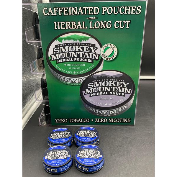 Smokey Mountain Herbal Snuff-Arctic Mint Tobacco & Nicotine Free (4ct)