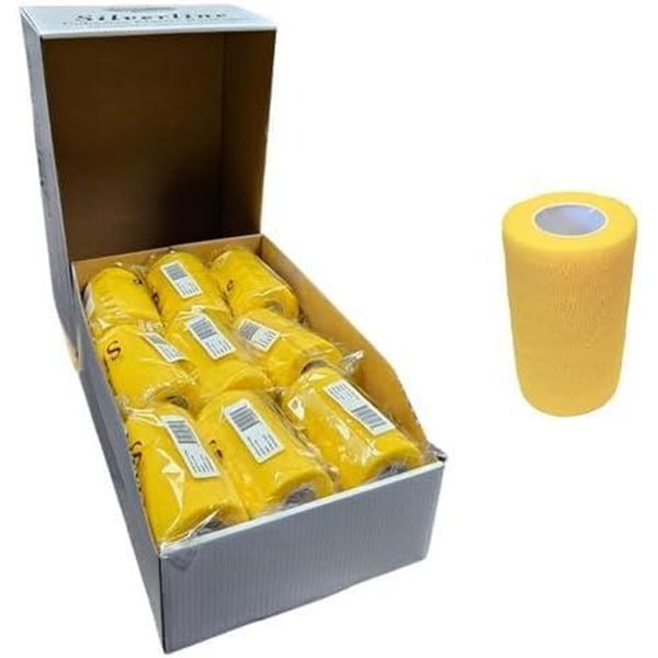 Silverline 4" Cohesive Wrap, Stretchy Breathable Multi-Use Self Adhering Elastic Bandage, Vet Wrap 4