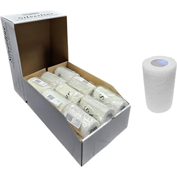 Silverline 4" Cohesive Wrap, Stretchy Breathable Multi-Use Self Adhering Elastic Bandage, Vet Wrap 4