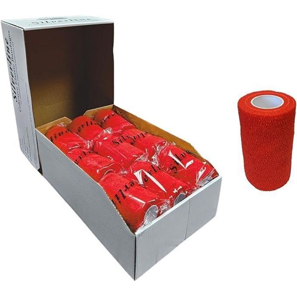 Silverline 4" Cohesive Wrap, Stretchy Breathable Multi-Use Self Adhering Elastic Bandage, Vet Wrap 4