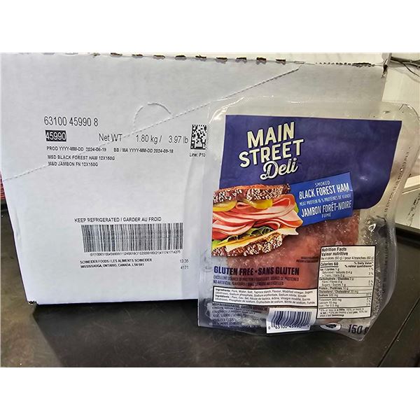 ***FROZEN*** Main Street Deli Smoked Black Forest Ham 12x150g