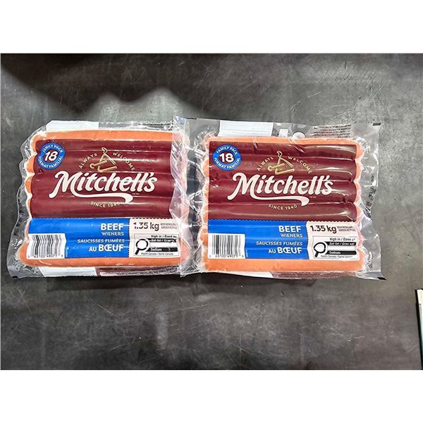 ***FROZEN*** Mitchell's Beef Wieners 2x1.35Kg