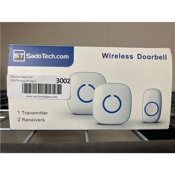 SadoTech Wireless doorbell with 1 transmitter and 2 receivers