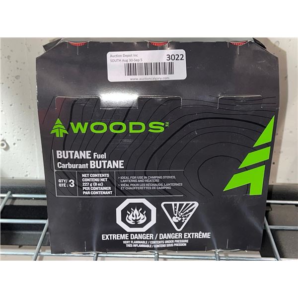 Woods Butane Fuel 3 x 8oz