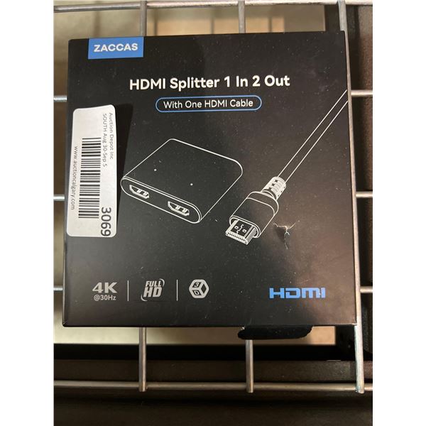 Zaccas HDMI Splitter 1 in 2 Out HDMI Cable