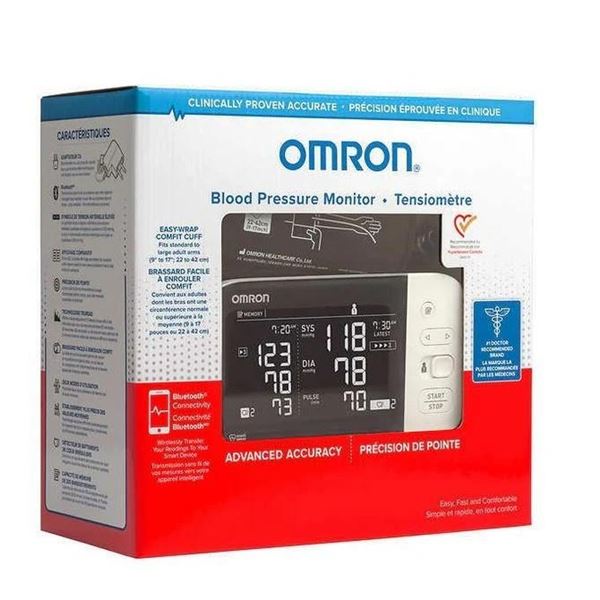 Omron BP7455CAN Blood Pressure Monitor with Bluetooth & Upper Arm Easy-Wrap Comfit Cuff