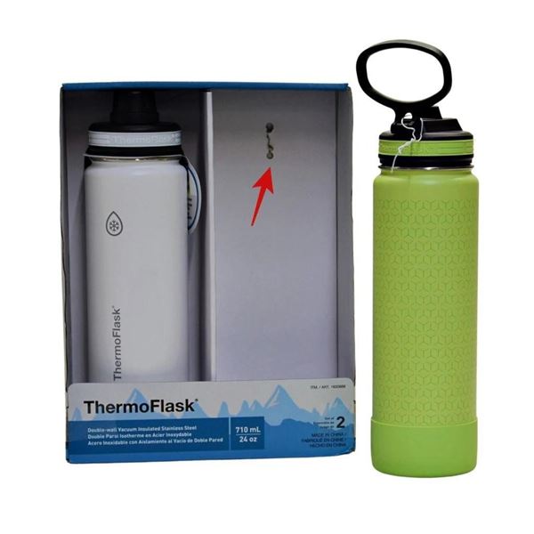 ThermoFlask Double-Wall Vacuum Insulated Stainless Steel 2 x 24oz (MISSING LID)