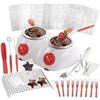 Image 1 : Dual Electric Chocolate Melting Pot Gift Set- Candy Making or Cheese Fondue Fountain Kit w/ 30 Free 