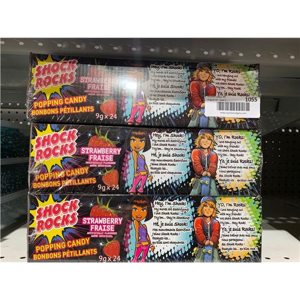 Shock Rocks Strawberry Flavor Popping Candy 9g x 24 x's 3 Boxes