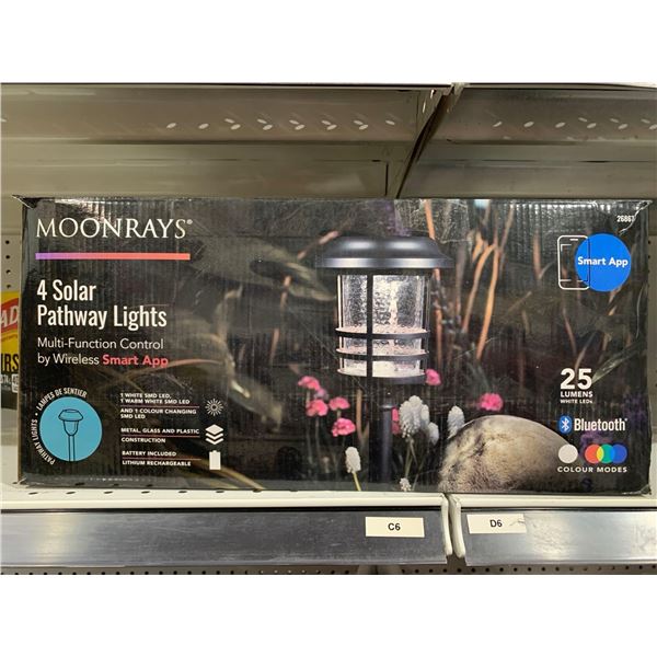 MoonRays 4 Solar Pathway Lights Multi-Function Control by Wireless Smart App