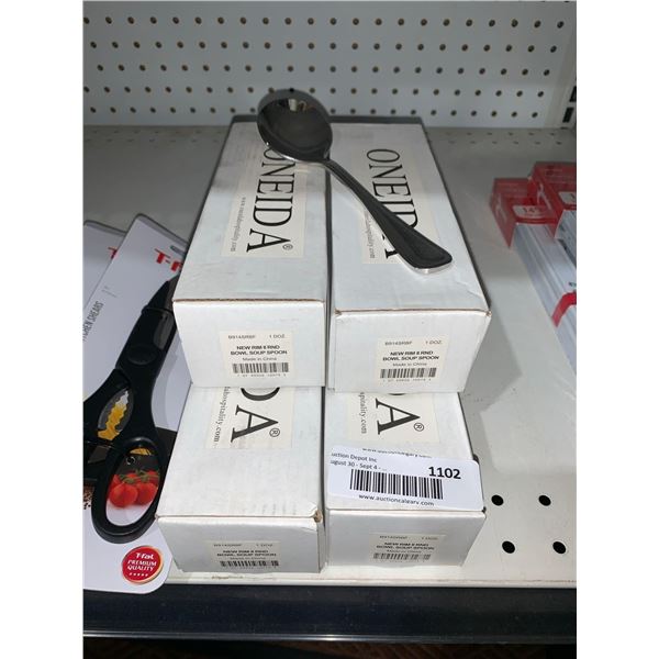 Oneida Round Bowl Soup Spoon 12pcs X's 4 Boxes