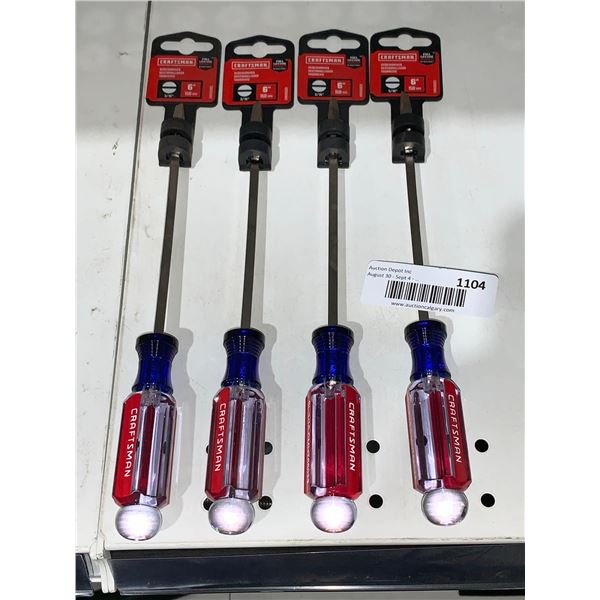 Craftsman 3/16" Screwdriver  6" Lot of 4