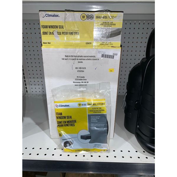 Climaloc Foam Window Seal Black Strip Small Wide 17' Strip x 15