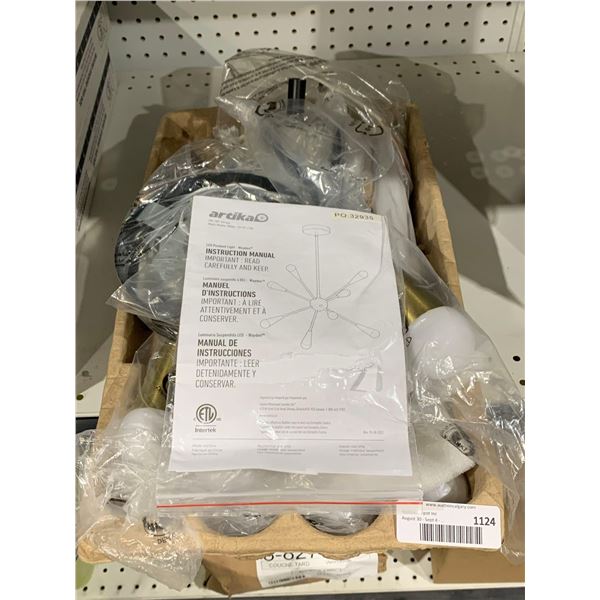 Artika  Wayden 21W LED Integrated Sputnik Pendant Light Fixture, Black and Gold