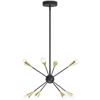 Image 3 : Artika  Wayden 21W LED Integrated Sputnik Pendant Light Fixture, Black and Gold