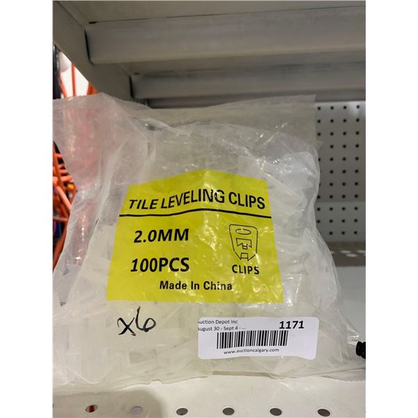 Tile Leveling Clips 2.0mm 100pcs per Pack x 6