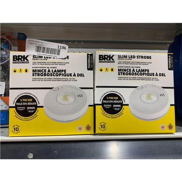 BRK Slim LED Strobe Smoke Alarm Set of 2