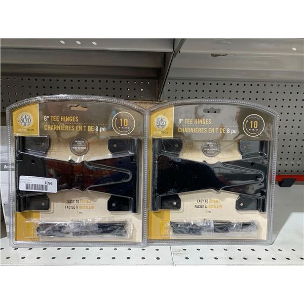 NuvoIron 8" Tee Hinges Black Set of 2