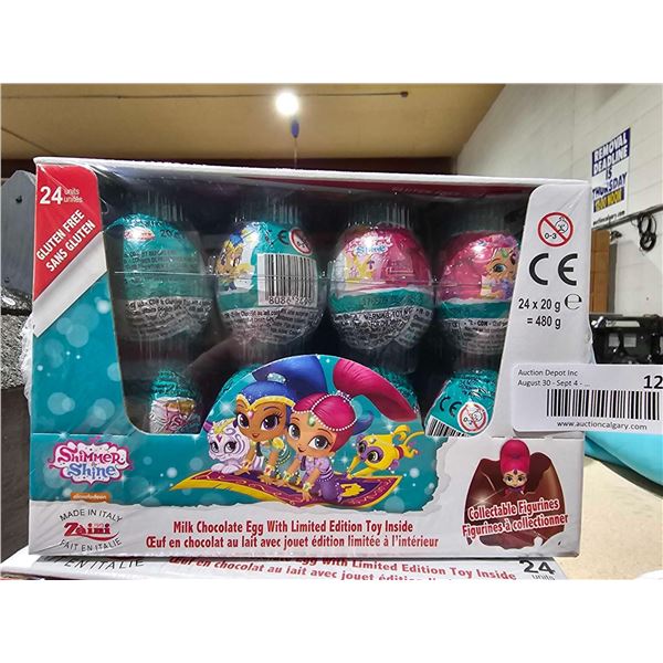 Shimmer & Shine Milk Chocolate Eggs with Toy Surprize inside 24x20g