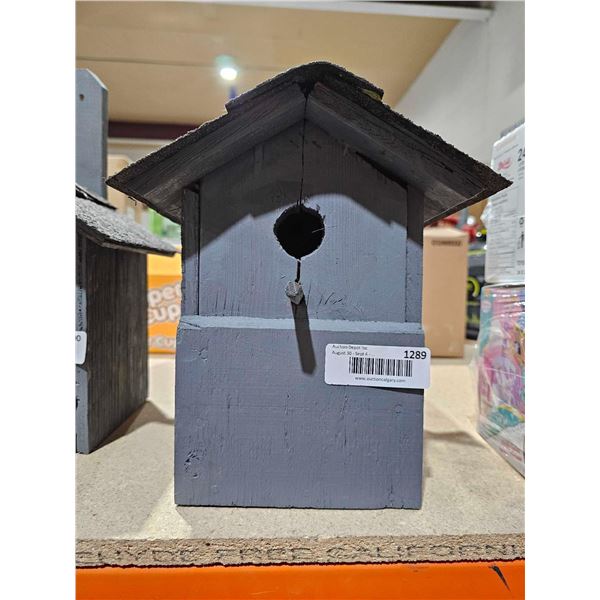 Locally Hand Made Wooden Bird House with Shingled Roof