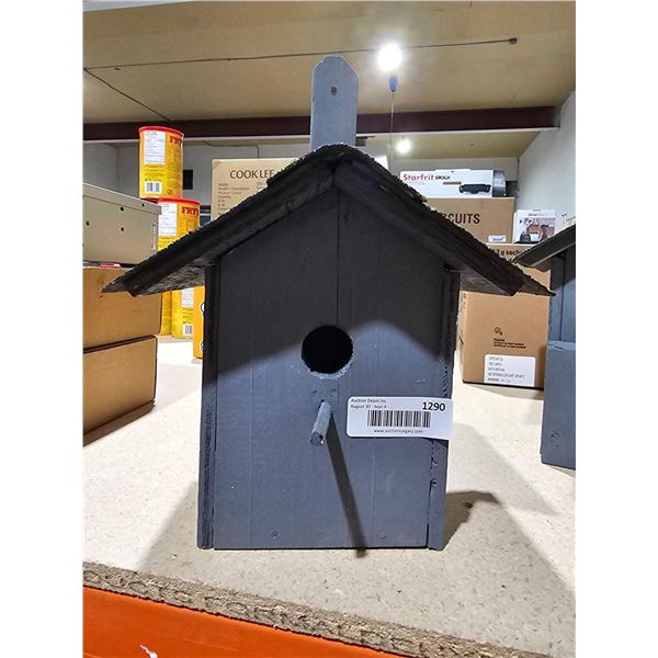 Locally Hand Made Wooden Bird House with Shingled Roof