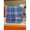 Image 1 : Blue Plaid King Size Flannel Bedsheet Set