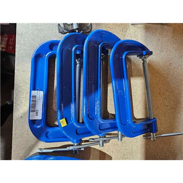 Lot of 4 - 6" Industrial C-Clamps