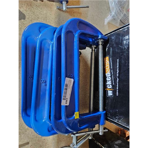 Lot of 4 - 8" Industrial C-Clamps
