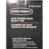 Image 2 : Pro Point Jack Stand with Safety Pin - Set  - 12 000 Lbs