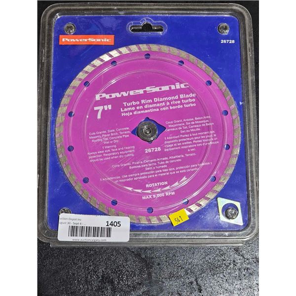 Power Sonic 7" Turbo Rim Diamond Blade for Stone Wet or Dry
