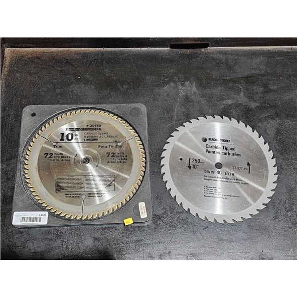 Craftsman 10" Carbide-Tipped 72 Tooth Saw Blade / Black & Decker 10" Carbide-Tipped 40 Tooth Saw Bla
