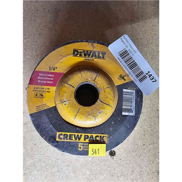DeWalt Crew Pack 1/4" Metal Grinding Discs 5 pack