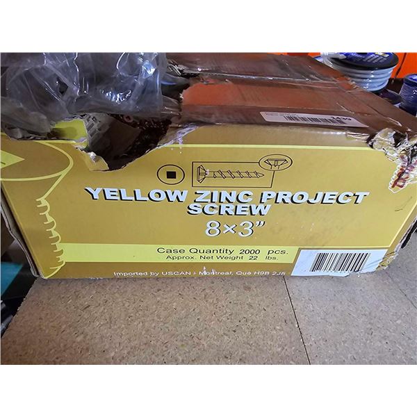 Yellow Zinc Project Screws 8x3" - 2000 Pc