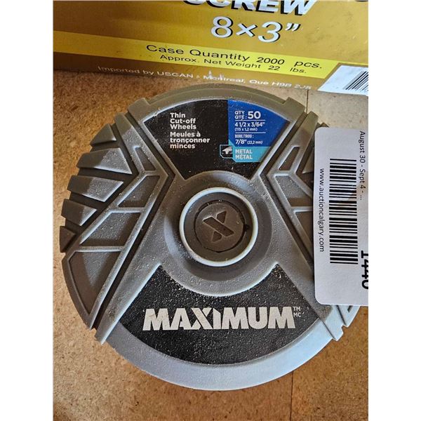 Lot of Maximum 4-1/2" x 3/64" Metal Cut Off Wheels - 50