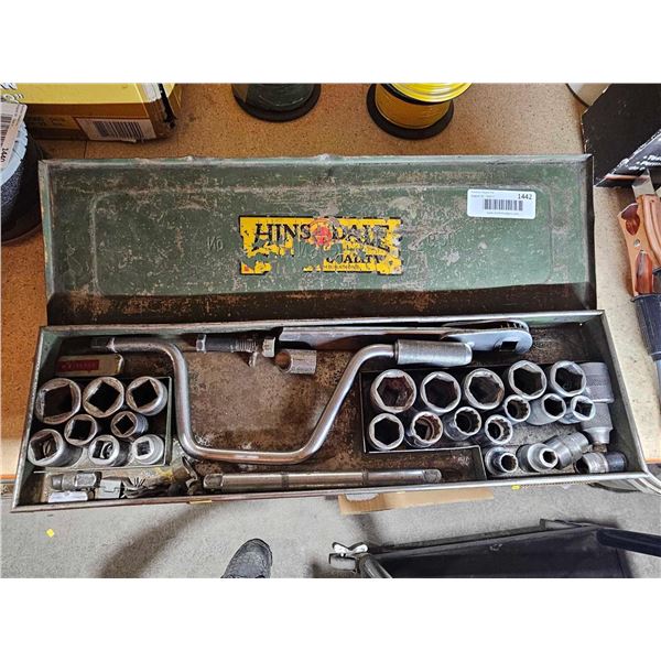 Vintage Tool Hinsdale GC-20 Socket Ratchet Set, Antique, Square And Hex Sockets