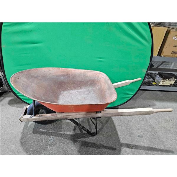 Single Wheel Steel Wheelbarrow - Orange