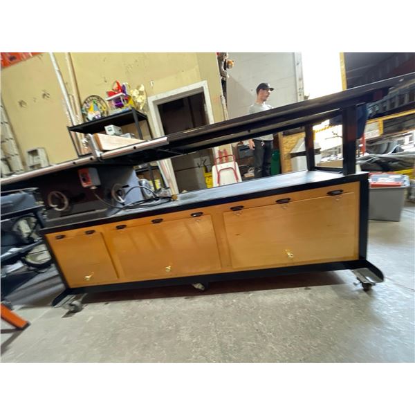 Table Saw & Extension Work Platform with Storage Cupboards
