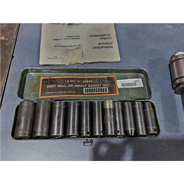 Vintage Deep Wall Air Inpact Socket Set in Metal Case