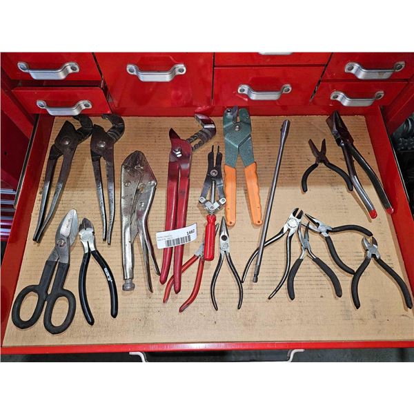 Lot of Assorted Pliers , Snips & Crimping Tools