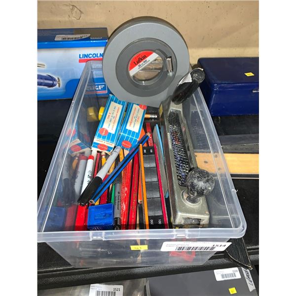 Lot of Assorted Shot Tools, Carpenter Pencils, Pens & Misc
