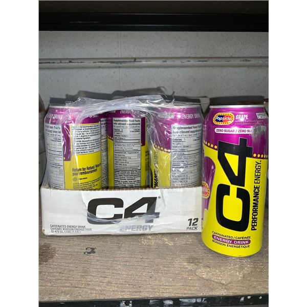 C4 Caffeinated Energy Drink Grape Popsicle Flavor 12 x 473ml