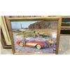 Image 2 : FRAMED PICTURE OF OLD CAR & FLOWER PAINTING
