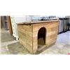 Image 2 : WOOD DOG HOUSE WITH HEAT LAMP 49" X 37" X 34"
